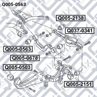Сайлентблок задней поперечной тяги AUDI A3/A3 Sportback (8P) 2003-2013 Q-FIX Q005-0563