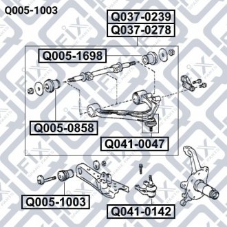 Сайлентблок переднего нижнего рычага TOYOTA DYNA 100 LY100/YY100 1995-2001 Q-FIX Q005-1003 (фото 1)