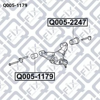 Сайлентблок переднего нижнего рычага LEXUS LX460/570 URJ20# 2007- Q-FIX Q005-1179 (фото 1)