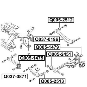 Фото автозапчастини сайлентблок задньої цапфи SUBARU EXIGA Y10 2009- Q-FIX Q005-1479