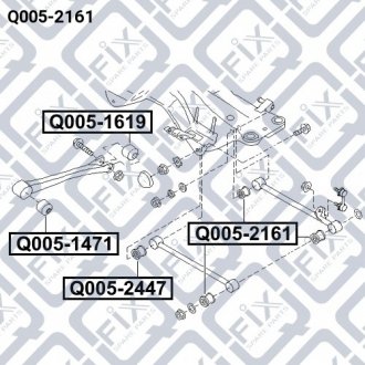 Сайлентблок заднего поперечного рычага SUBARU ALCYONE SVX C11 1991-1996 Q-FIX Q005-2161 (фото 1)