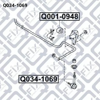 Тяга стабилизатора задняя NISSAN 100 NX (B13) 1.6 03.1990 - 10.1994 Q-FIX Q034-1069 (фото 1)