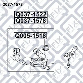 Рычаг передний левый TOYOTA LAND CRUISER 90 (_J9_) 3.0 D-4D (KDJ90, KDJ95, KDJ 125) (1KD-FTV) 2000.10- Q-FIX Q037-1578