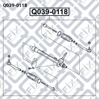 Рулевая рейка NISSAN JUKE (F15) 1.5 DCI (K9K 636) 2010.06- Q-FIX Q039-0118