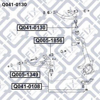 Опора шаровая переднего верхнего рычага TOYOTA FORTUNER GGN50/GGN60/KUN#/LAN50/TGN51/TGN61 2006- Q-FIX Q041-0130 (фото 1)