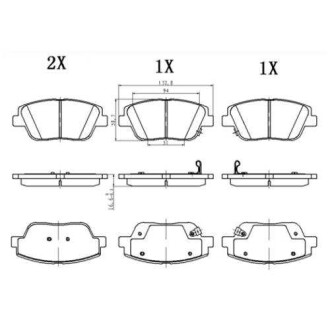 Колодки тормозные передние дисковые HYUNDAI AZERA (HG) 3.0 (G6DG) 2011.02- Q-FIX Q093-1318 (фото 1)