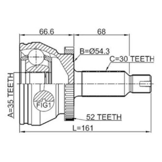 Фото автозапчасти шрус наружный HYUNDAI GRAND SANTA FÉ 2.2 CRDI Привод на все колеса 06.2013 - Q-FIX Q131-1618