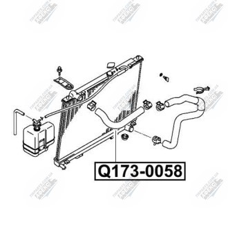 Патрубок радіатора верхній MITSUBISHI PAJERO IV MONTERO V87W/V97W 2006- Q-FIX Q173-0058