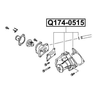 Фото автозапчасти насос водяной HYUNDAI GALLOPER II (JK-01) 2.5 TCI D 08.1998 - 12.2003 Q-FIX Q174-0515