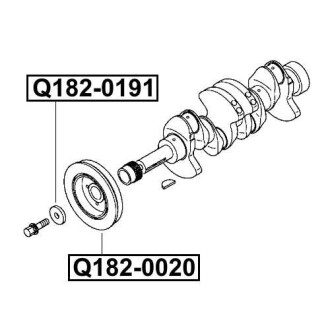 Фото автозапчастини шайба шківа коленвала MITSUBISHI COLT/RODEO (K3_T, K2_T, K1_T, K0_T) 2.0 (K12T, K32T) (4G63 (SOHC 8V)) 1986.11-1996.08 Q-FIX Q182-0191