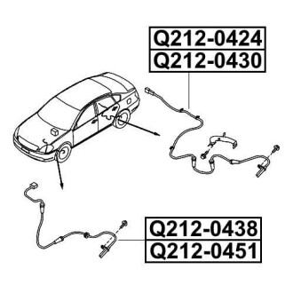 Фото автозапчастини датчик abs передній правий NISSAN TEANA J31 2003-2008 Q-FIX Q212-0438