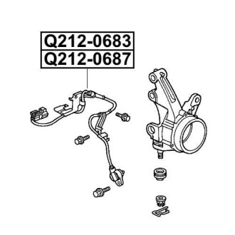 Фото автозапчасти датчик abs передний левый HONDA CIVIC VII HATCHBACK (EU, EP, EV) 1.4 I 02.2001 - 09.2005 Q-FIX Q212-0683