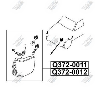 Фото автозапчасти фонарь указателя поворота передний правый MITSUBISHI PAJERO II (V3_W, V2_W, V4_W) 2.4 (V21W, V21C) 04.1991 - 10.1999 Q-FIX Q372-0012 (фото 1)