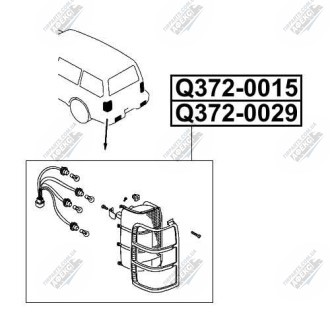Фото автозапчастини ліхтар задній правий MITSUBISHI PAJERO II (V3_W, V2_W, V4_W) 2.4 (V21W, V21C) 04.1991 - 10.1999 Q-FIX Q372-0029 (фото 1)