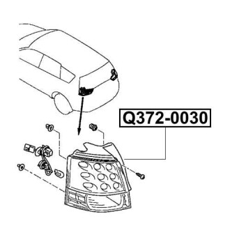 Фото автозапчастини ліхтар задній лівий MITSUBISHI OUTLANDER II (CW_W) 2.0 11.2006 - 11.2012 Q-FIX Q372-0030