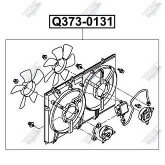 Фото автозапчастини дифузор радіатора охолодженя в зборі Q-FIX Q373-0131