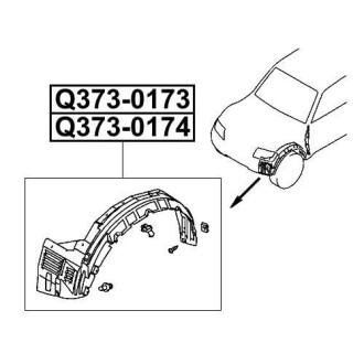 Фото автозапчасти подкрылок передний левый MITSUBISHI MONTERO III OPEN OFF-ROAD VEHICLE (V6_W, V7_W) 3.2 DI-D (V68W, V78W) (4M41) 2001.10-2006.12 Q-FIX Q373-0173