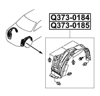 Фото автозапчастини підкрилок передній лівий MITSUBISHI ASX GA1W Q-FIX Q373-0184 (фото 1)