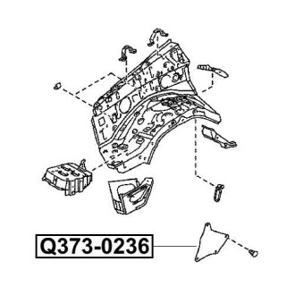 Фото автозапчасти защита двигателя правая (пыльник) TOYOTA LAND CRUISER PRADO J120 Q-FIX Q373-0236