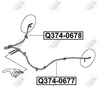 Фото автозапчастини трос гальмівний правий Q-FIX Q374-0678 (фото 1)