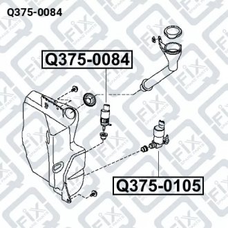 Мотор омивача скла CHEVROLET AVEO седан (T300) 1.2 03.2011 - Q-FIX Q375-0084 (фото 1)