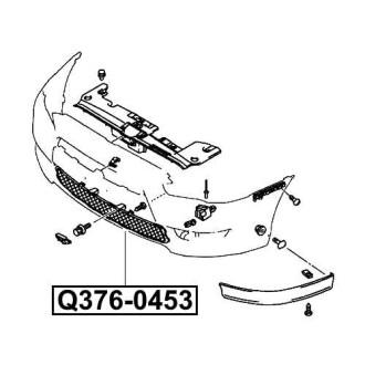 Фото автозапчастини решітка бампера переднього центральна MITSUBISHI LANCER VIII (CY_A, CZ_A) 1.5 06.2008 - Q-FIX Q376-0453