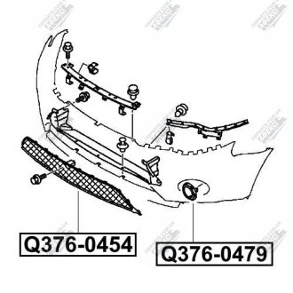 Фото автозапчастини решітка бампера переднього центральна MITSUBISHI OUTLANDER II (CW_W) 2.0 11.2006 - 11.2012 Q-FIX Q376-0454