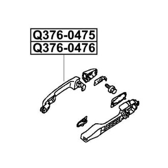 Фото автозапчастини ручка двері зовнішня (чорна) MITSUBISHI L 200 / TRITON (KA_T, KB_T) 2.5 DI-D (KA4T) 04.2010 - 12.2015 Q-FIX Q376-0476 (фото 1)
