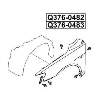 Фото автозапчасти крыло переднее правое MITSUBISHI LANCER VIII (CY_A, CZ_A) 1.5 06.2008 - Q-FIX Q376-0483