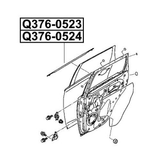 Фото автозапчастини молдинг скла двері задньої правої MITSUBISHI OUTLANDER GF# 2012- Q-FIX Q376-0523