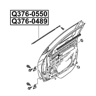 Фото автозапчасти молдинг передней двери MITSUBISHI OUTLANDER CW# 2006-2012 Q-FIX Q376-0550