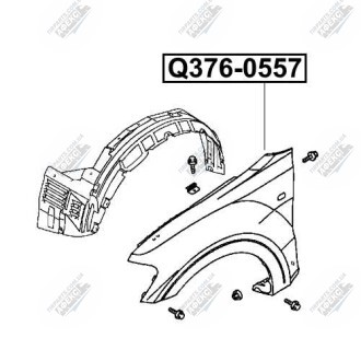 Фото автозапчасти крыло переднее левое MITSUBISHI PAJERO III (V7_W, V6_W) 2.5 TDI 04.2000 - 12.2006 Q-FIX Q376-0557