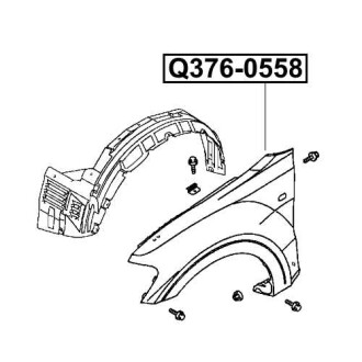 Фото автозапчастини крило переднє праве MITSUBISHI PAJERO III (V7_W, V6_W) 2.5 TDI 04.2000 - 12.2006 Q-FIX Q376-0558