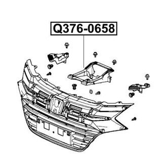 Фото автозапчасти кронштейн радиаторной решетки HONDA HR-V 2015- Q-FIX Q376-0658