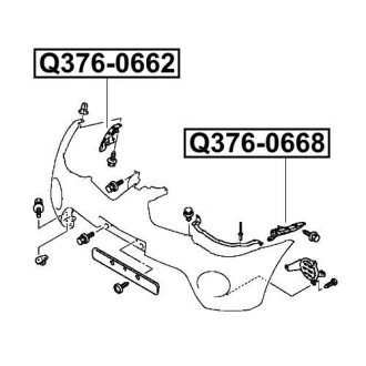 Фото автозапчасти кронштейн крепления бампера переднего правый MITSUBISHI L 200 (KB_T, KA_T) 2.4 I (4G64 (SOHC 16V)) 2005.11- Q-FIX Q376-0662