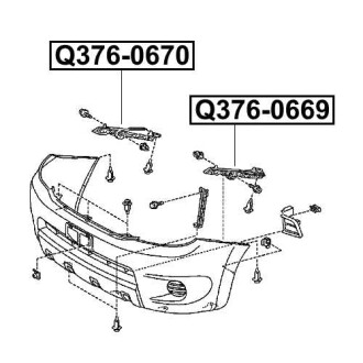 Фото автозапчастини кронштейн кріплення бампера переднього правий TOYOTA FORTUNER GGN50/GGN60/KUN#/LAN50/TGN51/TGN61 2006- Q-FIX Q376-0670