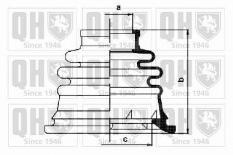 Пыльник ШРУСА внутренний (комплект) Opel Vivaro 1.9, 2.5 DTI 01- QUINTON HAZELL QJB1126 (фото 1)