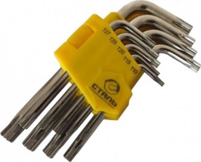 Набір ключів ізогнутих TORX середні T10-T50 9-шт Raznye 44533 (фото 1)