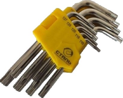 Ключи Г-образные Torx, (T10-T50, 9шт. длинные) Raznye 63726 (фото 1)