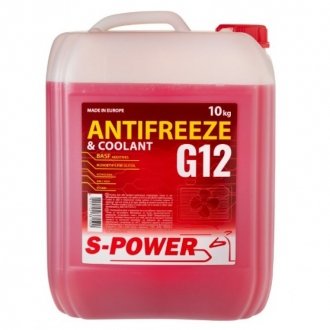 Антифриз S-POWER Antifreeze G12 Red (10 кг) Raznye SP-G12-10L-CAN (фото 1)