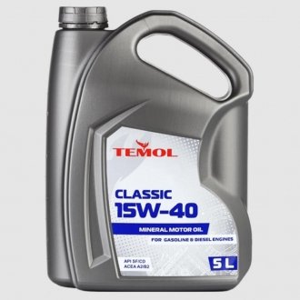 Масло TEMOL Classic 15W-40 API SG/CD; ACEA A2/B2 (5 л) Raznye T-C15W40-5L