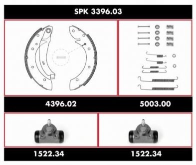 Комплект тормозов, барабанный тормозной механизм ROADHOUSE SPK339603