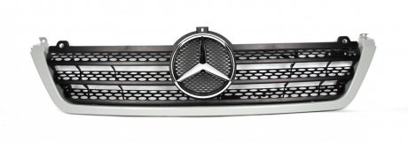 Решетка радиатора Mercedes Sprinter CDI 03- (c улыбкой и значком) ROTWEISS 9018800385 (фото 1)