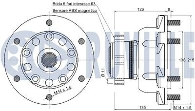 Фото автозапчасти підшипник маточини (передньої) Ford Transit V363 2.0/2.2 TDCi 08/13-, RWD (спарка) RUVILLE 221896