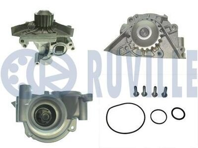 Фото автозапчасти помпа води Citroen C4/C5/C8/Jumpy/Fiat Scudo/Peugeot 206/407 2.0 16V 00- (з корпусом) (d=65mm) RUVILLE 561460