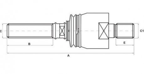 Фото автозапчасти осевой шарнир (235мм 80мм M28ммx1.5мм 35мм M24x1.5мм) JOHN DEERE 6800, 6810, 6900, 6910, 6920 S-TR STR-11A109