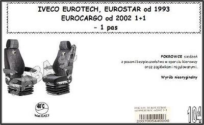 Фото автозапчастини чохол IVECO EUROTECH,EUROSTAR від 1993, E-CARGO від 2002, 1+1, 1ремінь SABA 1742