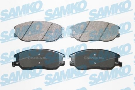 Гальмівні колодки, дискове гальмо (набір) SAMKO 5SP1448 (фото 1)