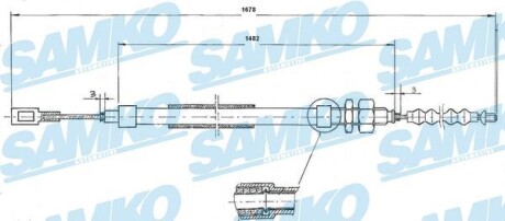 Фото автозапчасти трос зчеплення SAMKO C0095B