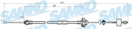 Фото автозапчасти трос зчеплення SAMKO C0277C